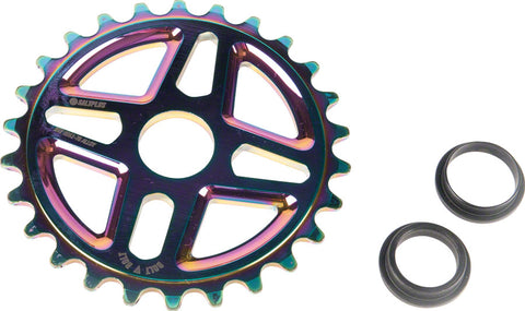 Salt Plus Center Bolt Drive Sprocket 28t Oil Slick Includes Adaptors for 19mm and