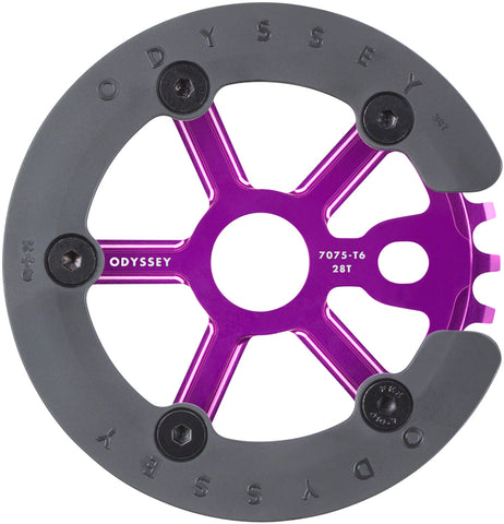 Chainring 1Pc Ody 28T Utility Pro W/Guard Ano-Pu