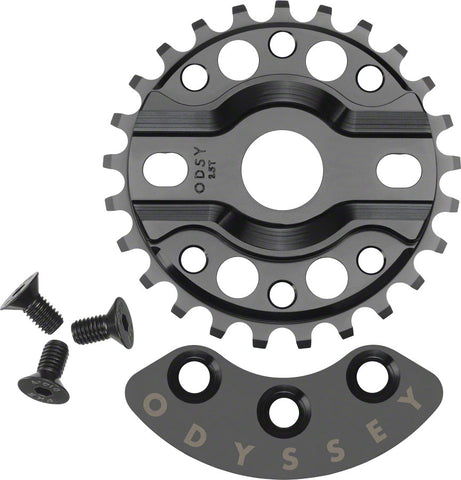 Chainring 1Pc Ody 25T Halfbash W/Guard Bk