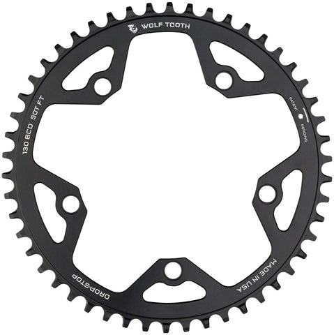 Wolf Tooth 130 BCD Road and Cyclocross Chainring 46t 130 BCD 5Bolt Drop