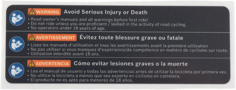 Bosch Speed System Label Warning Information for User