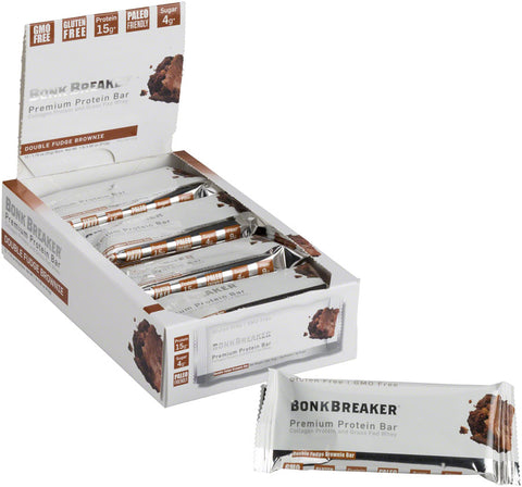Bonk Breaker Premium Protein Bar Double Fudge Brownie Box of 12