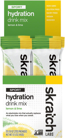 Skratch Labs Sport Hydration Drink Mix Lemons and Limes Box of 20