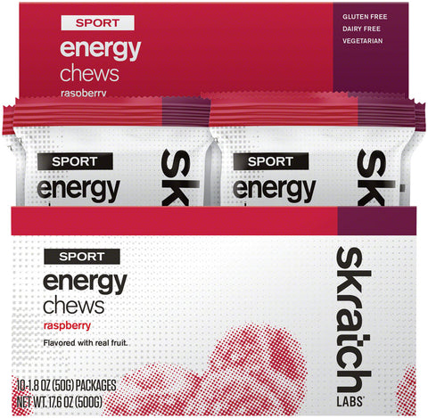 Skratch Labs Sport Energy Chews Raspberry Box of 10