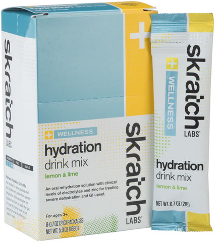 Skratch Labs Wellness Hydration Drink Mix Lemon and Lime Box of 8