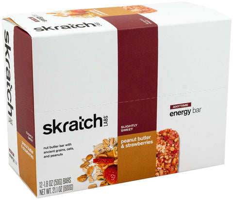 Skratch Labs Anytime Energy Bar Peanut Butter and Strawberries Box of 12