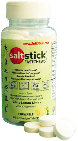 SaltStick Fastchews Chewable Electrolyte Tablets Bottle of 60 Lemon Lime