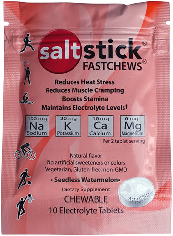 Saltstick Fastchews Chewable Electrolyte Tablets POP Box of 12 Packets Seedless