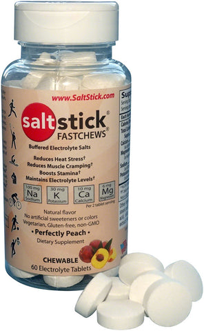 Saltstick Fastchews Chewable Electrolyte Tablets Bottle of 60 Perfectly Peach