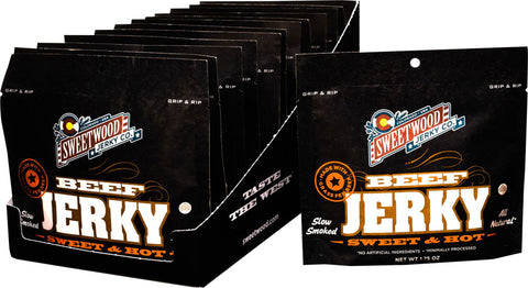 Sweetwood Cattle Co. AllNatural Jerky Sweet and Hot Box of 12 