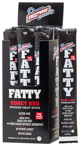 Sweetwood Cattle Co. Fatty Beef Stick Honey Barbeque Box of 20