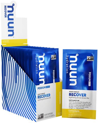 Nuun Recover Hydration Drink Mix Lemonade Box of 12 Single Serving Sleeves