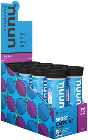 Nuun Sport + Caffeine Hydration Tablets Wild Berry Box of 8 Tubes