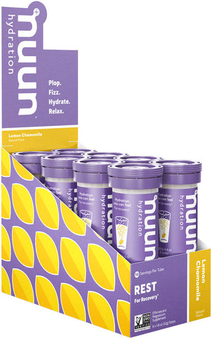 Nuun Rest Hydration Tablets Lemon Chamomile Box of 8 Tubes