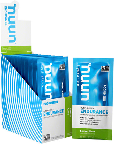 Nuun Endurance Hydration Drink Mix Lemon Lime Box of 12 Single Serving