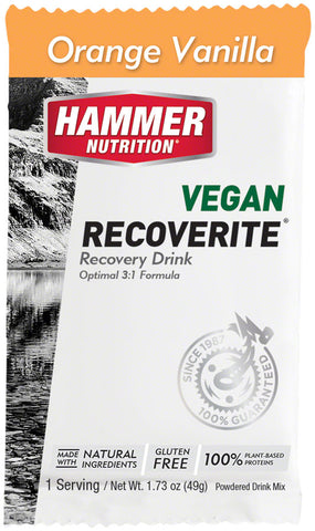 Hammer Vegan Recoverite Drink Mix Orange Vanilla 12 Single Serving Packets