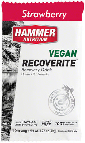 Hammer Vegan Recoverite Drink Mix Strawberry 12 Single Serving Packets