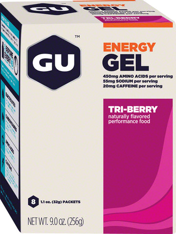 GU Energy Gel Tri Berry Box of 8