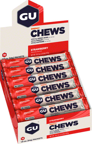GU Energy Chews Strawberry Box of 18
