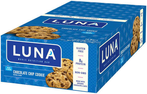 Clif Luna Bar Chocolate Chip Cookie Box of 15