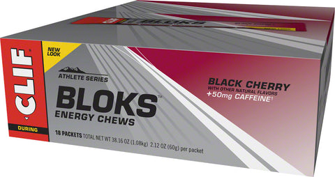Clif Shot Bloks Black Cherry with 50mg Caffeine Box of 18