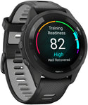 Garmin Forerunner 265 GPS Smartwatch - 46mm Black Bezel and Case Black/Powder Gray Silicone Band