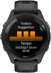 Garmin Forerunner 265 GPS Smartwatch - 46mm Black Bezel and Case Black/Powder Gray Silicone Band