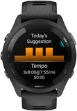 Garmin Forerunner 265 GPS Smartwatch - 46mm Black Bezel and Case Black/Powder Gray Silicone Band