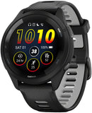 Garmin Forerunner 265 GPS Smartwatch - 46mm Black Bezel and Case Black/Powder Gray Silicone Band