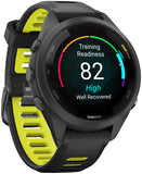 Forerunner 265S  Black Bezel and Case with Black Amp Yellow Silicone Band