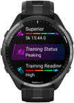 Garmin Forerunner 965 GPS Smartwatch - 47mm, Carbon Gray DLC Titanium Bezel, Black Case and Black/Powder Gray Silicone Band