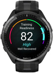 Garmin Forerunner 965 GPS Smartwatch - 47mm, Carbon Gray DLC Titanium Bezel, Black Case and Black/Powder Gray Silicone Band