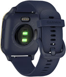 Garmin  Venu Sq – Music Edition Light Gold Aluminum Bezel with Navy Case and Silicone Band 010-02426-02