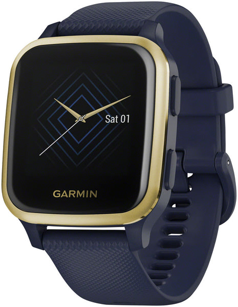 Garmin Venu Sq – Music Edition Light Gold Aluminum Bezel with Navy