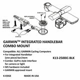 KEDGE Integrated Handlebar System Combo Mount for Garmin