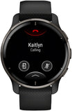 Garmin Venu 2 Plus GPS Smartwatch - 43mm, Slate Bezel, Black Case, Silicone Band