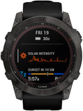 Garmin Fenix 7X Sapphire Solar GPS Smartwatch - 51mm, Carbon Gray DLC Titanium Case, Black Band