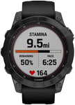 Garmin Fenix 7 Sapphire Solar GPS Smartwatch - 47mm, Black DLC Titanium Case, Black Band