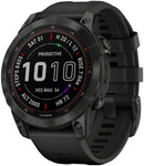 Garmin Fenix 7 Sapphire Solar GPS Smartwatch - 47mm, Black DLC Titanium Case, Black Band