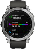 Garmin Fenix 7 GPS Smartwatch - 47mm, Silver Case, Graphite Band 