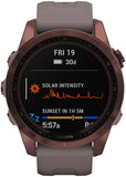 Garmin Fenix 7S Sapphire Solar GPS Smartwatch - 42mm, Dark Bronze Titanium Case, Shale Gray Band