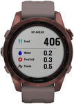 Garmin Fenix 7S Sapphire Solar GPS Smartwatch - 42mm, Dark Bronze Titanium Case, Shale Gray Band