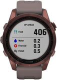 Garmin Fenix 7S Sapphire Solar GPS Smartwatch - 42mm, Dark Bronze Titanium Case, Shale Gray Band