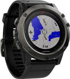 Garmin, Fenix 5X Sapphire, Watch, Watch Color: Slate Grey, Wristband: Black - Silicone, 010-01733-00