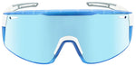 Optic Nerve Fixie Max Sunglasses Shiny White Crystal Blue Lens Rim Brown Lens