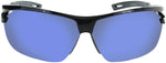 Optic Nerve Tach Sunglasses Shiny Black/GRAY with GRAY Blue Mirror Lens and