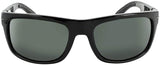 ONE Timberline Polarized Sunglasses: Shiny Black with Polarized Smoke/Silver