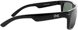 ONE Timberline Polarized Sunglasses: Shiny Black with Polarized Smoke/Silver