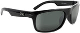 ONE Timberline Polarized Sunglasses: Shiny Black with Polarized Smoke/Silver