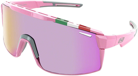 Optic Nerve Fixie Max Sunglasses - Shiny Pink Italian Flag Lens Rim Smoke Lens